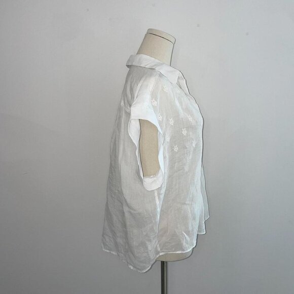 Rag & Bone Robin Embroidered Top in White Size Medium - Picture 2 of 6